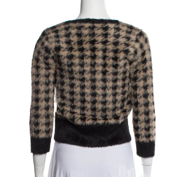 NWT - L'Agence Cardigan Black Houndstooth Print Three-Quarter Sleeve Size Small - Picture 3 of 3